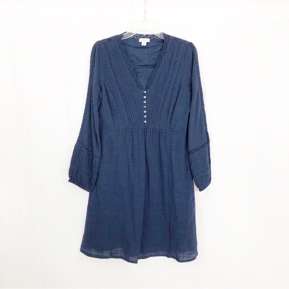 Sundance Boho Oversized Festival Dress with Crochet Lace Detail, Size XS, Blue - Picture 1 of 4